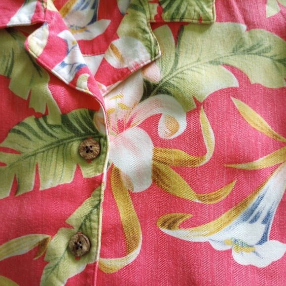 Havana Jack's Cafe Hawaiian Rayon Shirt L Hot Pink Vintage VLV Tiki - Picture 4 of 4